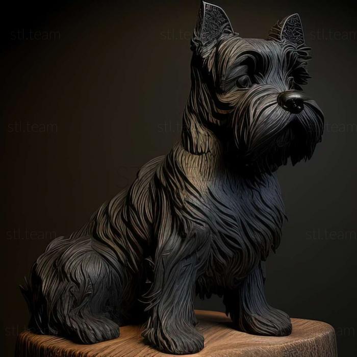 3D model Black Terrier dog (STL)